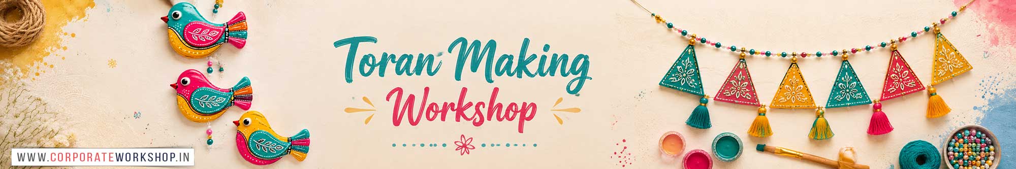 Toran Making Workshop for Corporate Companies, Toran Making Workshop for Corporate Employees, Toran Making Workshop for Corporate Clients, Toran Making Workshop for Office Events, Art & Craft Activity for Corporate Companies, Himanshu Art Institute