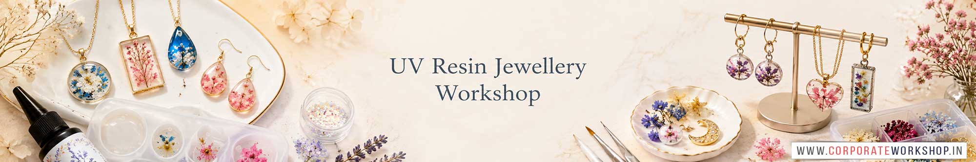 UV Resin Jewellery  Workshop for Corporate Companies, UV Resin Jewellery  Workshop for Corporate Employees, UV Resin Jewellery  Workshop for Corporate Clients, UV Resin Jewellery  Workshop for Office Events, Art & Craft Activity for Corporate Companies, Himanshu Art Institute
