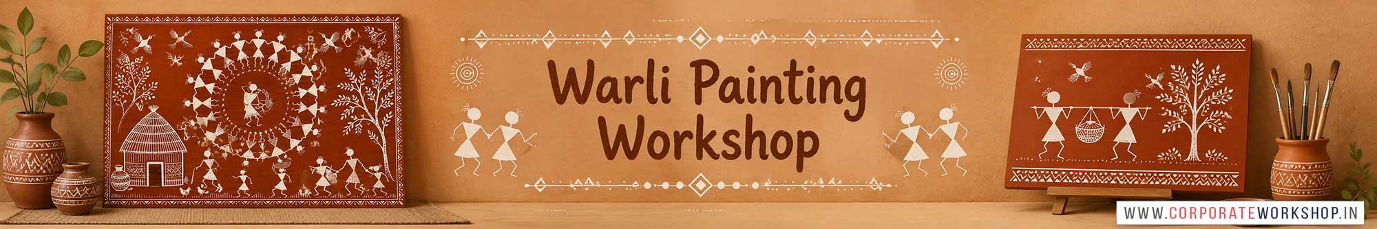 Warli Painting Workshop for Corporate Companies, Warli Painting Workshop for Corporate Employees, Warli Painting Workshop for Corporate Clients, Warli Painting Workshop for Office Events, Art & Craft Activity for Corporate Companies, Himanshu Art Institute