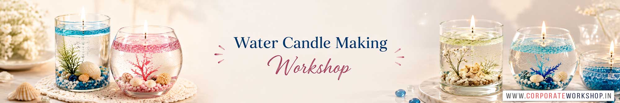 Water Candle Making Workshop for Corporate Companies, Water Candle Making Workshop for Corporate Employees, Water Candle Making Workshop for Corporate Clients, Water Candle Making Workshop for Office Events, Art & Craft Activity for Corporate Companies, Himanshu Art Institute
