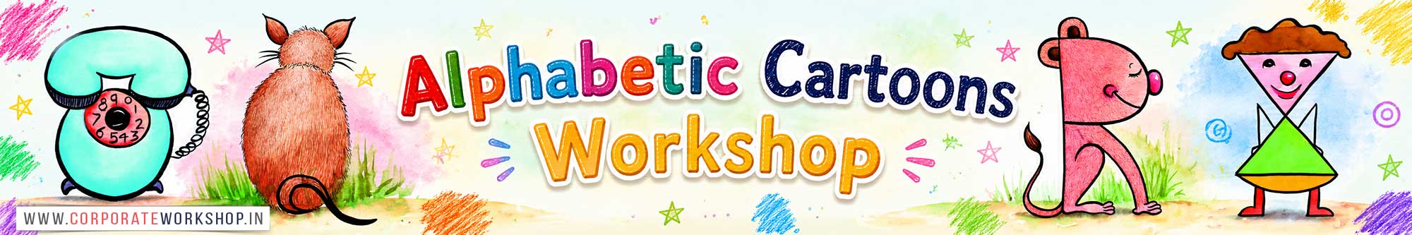Alphabetic Cartoons Workshop for Kids and Children in Delhi, Alphabetic Cartoons Workshop for Kids Near Me, Art & Craft Workshop for Children, Art & Craft Workshop for Kids, Himanshu Art Institute