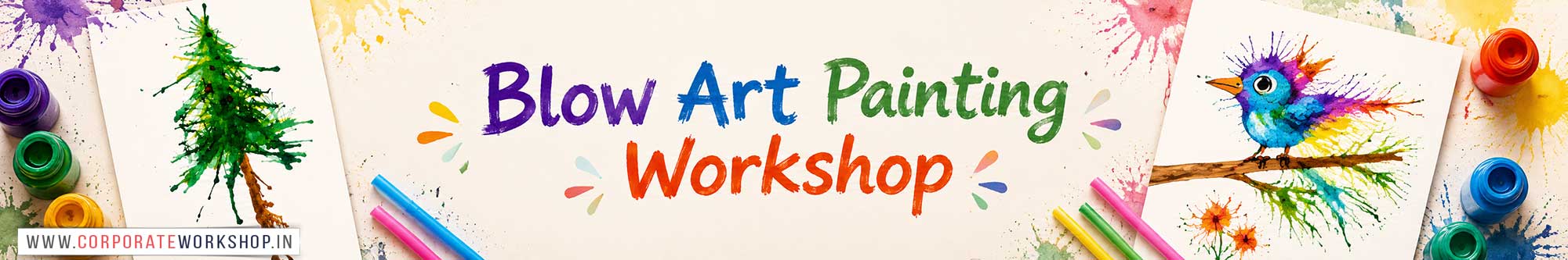 Blow Art Painting Workshop for Kids and Children in Delhi, Blow Art Painting Workshop for Kids Near Me, Art & Craft Workshop for Children, Art & Craft Workshop for Kids, Himanshu Art Institute