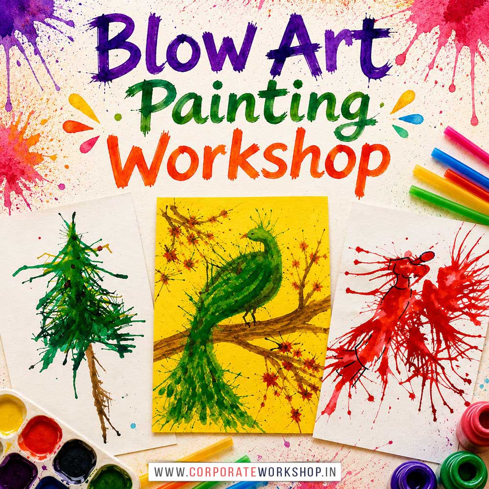 Blow Art Painting Workshop for Kids and Children Blow Art Painting Workshop for Kids and Children in Delhi, Online Blow Art Painting Workshp for Kds, Best Art & Craft Workshop for Children near Me