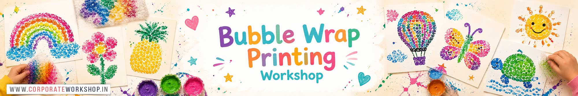 Bubble Wrap Printing  Workshop for Kids and Children in Delhi, Bubble Wrap Printing  Workshop for Kids Near Me, Art & Craft Workshop for Children, Art & Craft Workshop for Kids, Himanshu Art Institute
