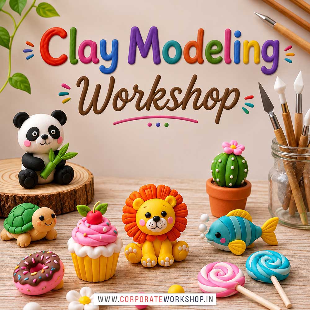 Clay Modeling Workshop for Kids and Children Clay Modeling Workshop for Kids and Children in Delhi, Online Clay Modeling Workshp for Kds, Best Art & Craft Workshop for Children near Me
