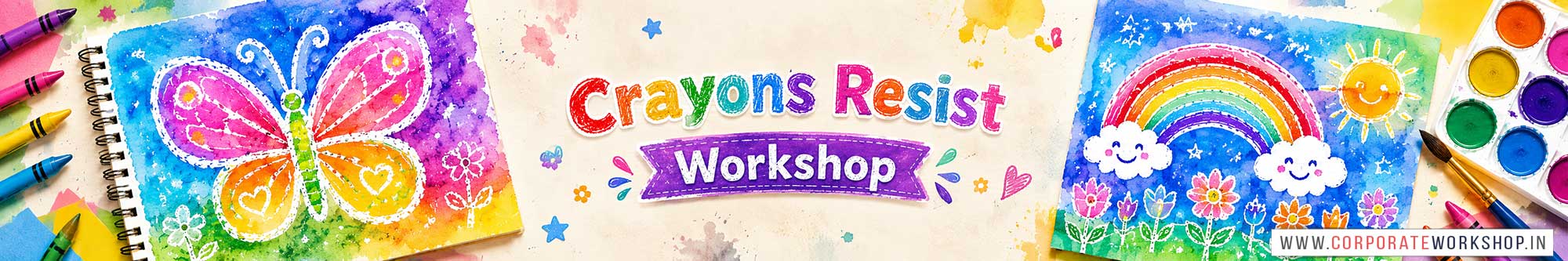 Crayons Resist Workshop for Kids and Children in Delhi, Crayons Resist Workshop for Kids Near Me, Art & Craft Workshop for Children, Art & Craft Workshop for Kids, Himanshu Art Institute