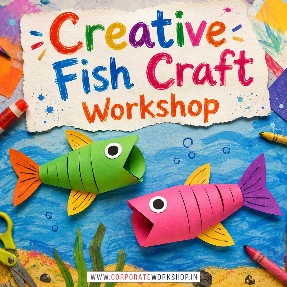 Creative Fish Craft Workshop for Kids and Children in Delhi, Online Creative Fish Craft Workshp for Kds, Best Art & Craft Workshop for Children near Me