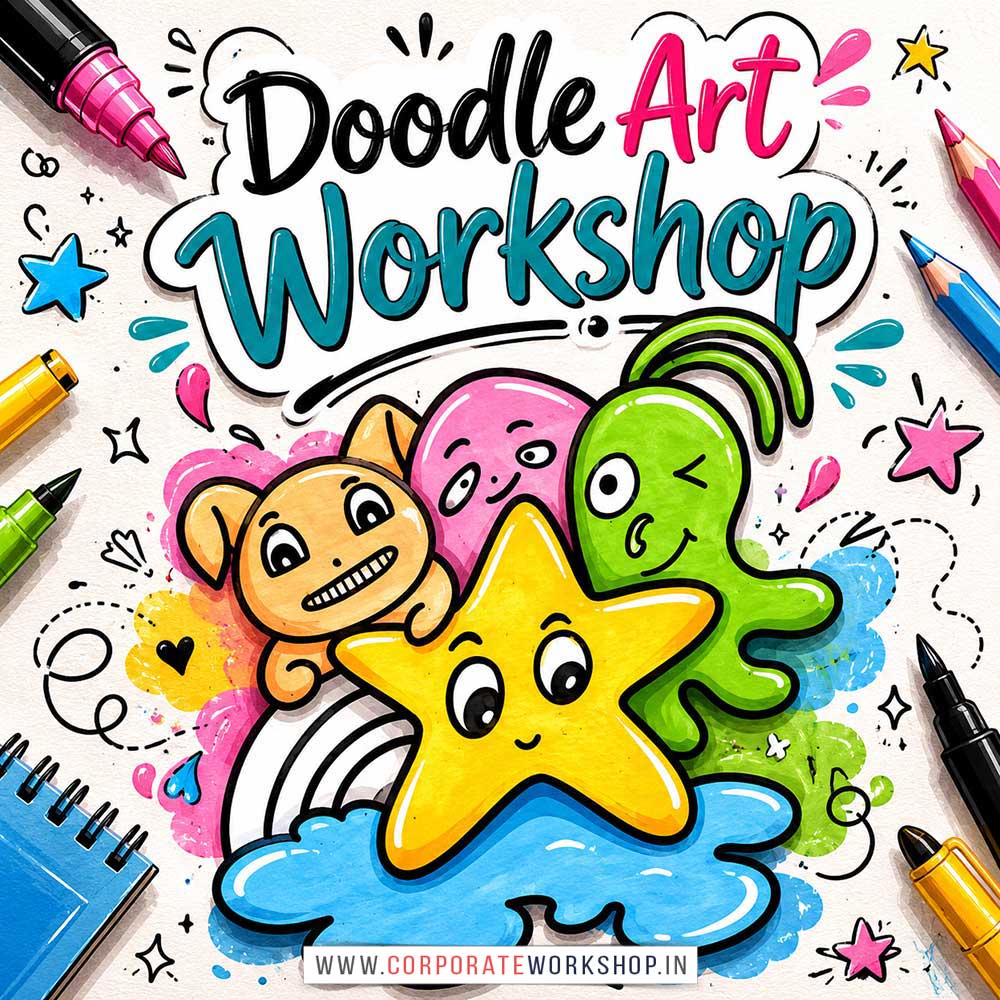 Doodle Art Workshop for Kids and Children Doodle Art Workshop for Kids and Children in Delhi, Online Doodle Art Workshp for Kds, Best Art & Craft Workshop for Children near Me