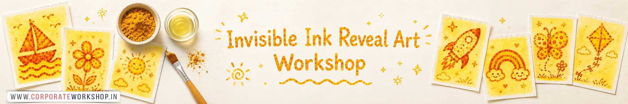 Invisible Ink Reveal Art Workshop for Kids and Children in Delhi, Invisible Ink Reveal Art Workshop for Kids Near Me, Art & Craft Workshop for Children, Art & Craft Workshop for Kids, Himanshu Art Institute