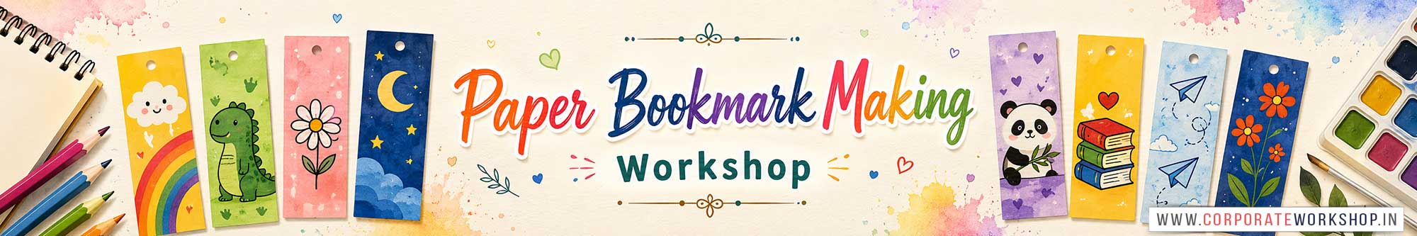 Paper Bookmark Workshop for Kids and Children in Delhi, Paper Bookmark Workshop for Kids Near Me, Art & Craft Workshop for Children, Art & Craft Workshop for Kids, Himanshu Art Institute