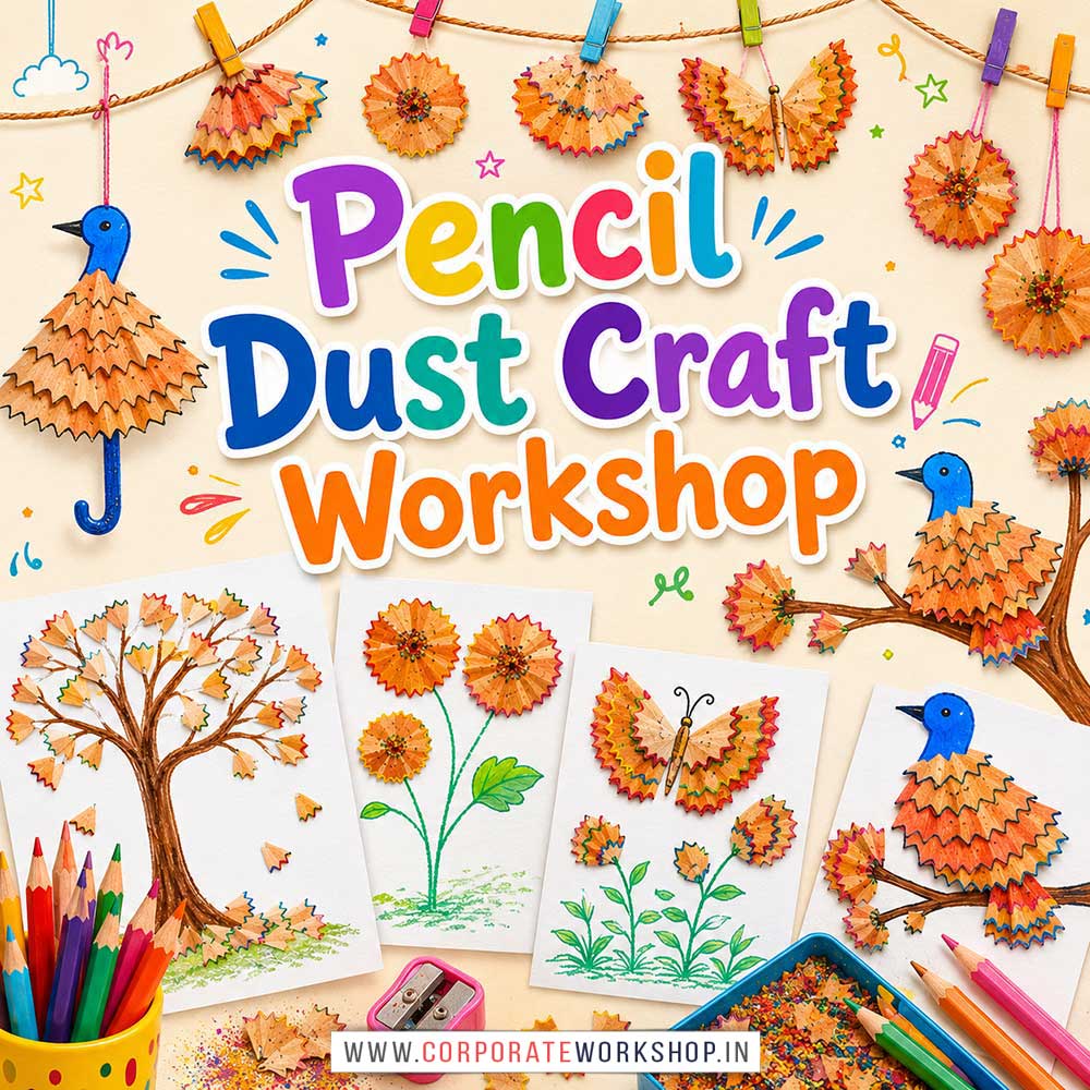 Pencil Dust Craft Workshop for Kids and Children Pencil Dust Craft Workshop for Kids and Children in Delhi, Online Pencil Dust Craft Workshp for Kds, Best Art & Craft Workshop for Children near Me