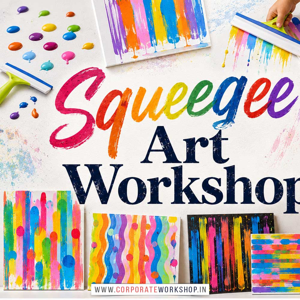 Squeegee Art Workshop for Kids and Children Squeegee Art Workshop for Kids and Children in Delhi, Online Squeegee Art Workshp for Kds, Best Art & Craft Workshop for Children near Me